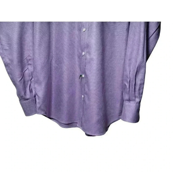Peter Millar Nanoluxe Purple Check Button-Up Shirt Men’s Size L - Picture 5 of 13